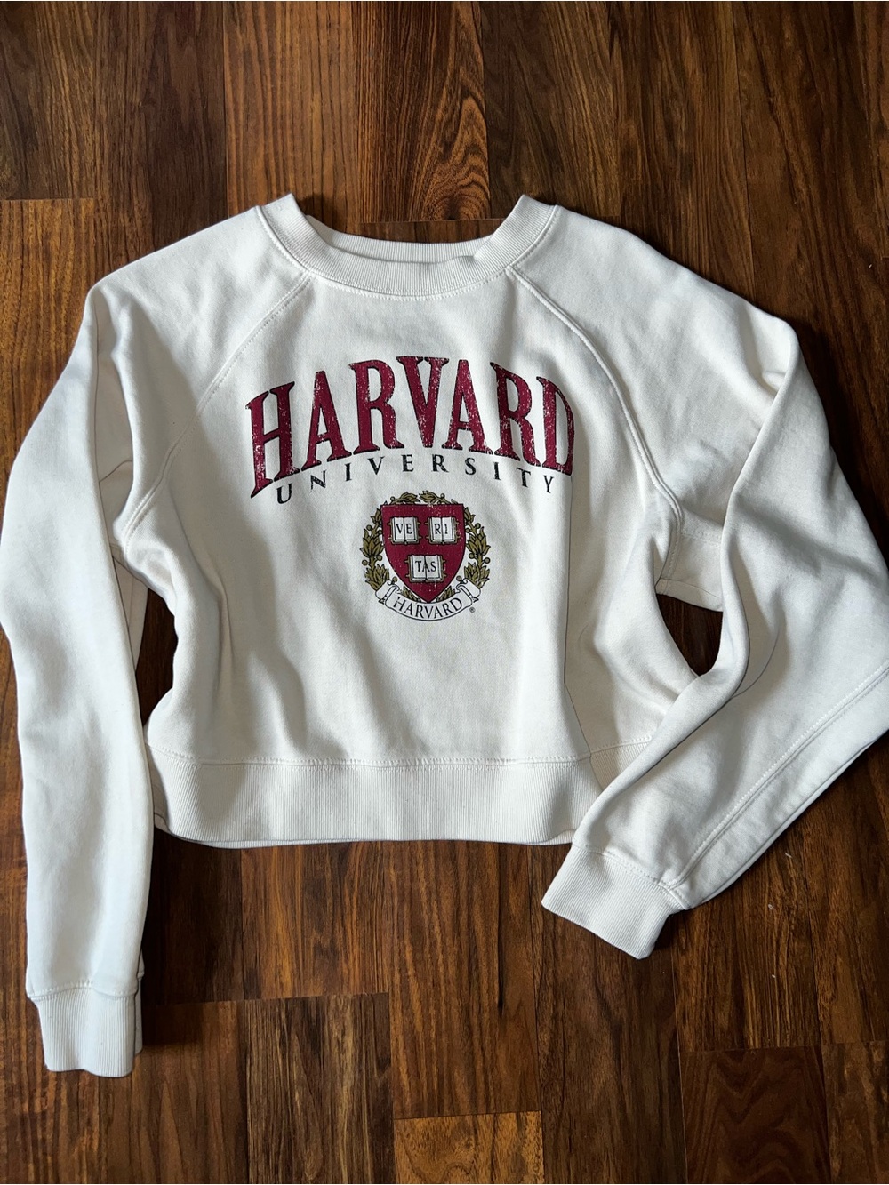 University White Cropped Crewneck Sweatshirt